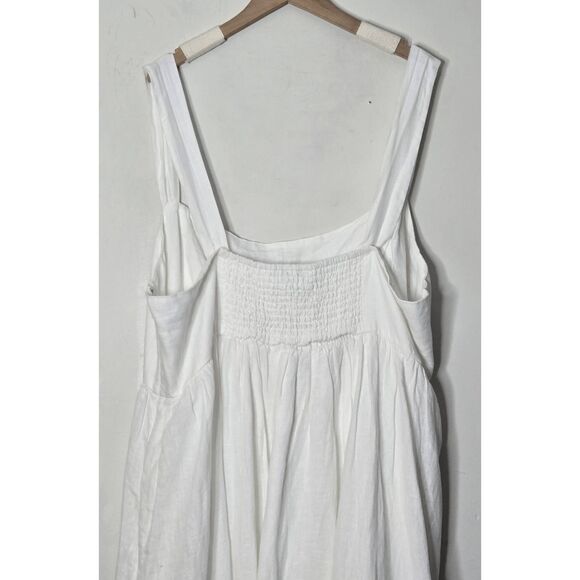 J. Crew Squareneck Midi Dress Size 22 Linen White Bridal NWT - Picture 6 of 7